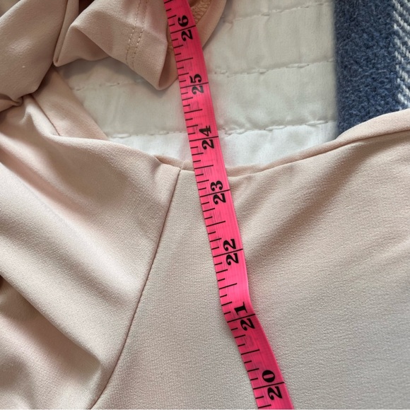 Calvin Klein Blush V-Neck Blouse with Black Trim - Picture 8 of 9